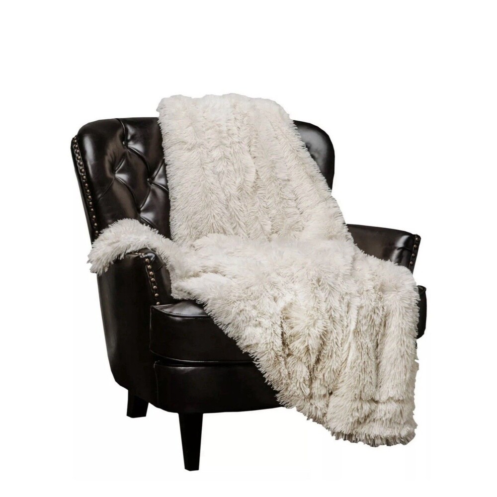 Chanasya Super Soft Sherpa Shaggy Throw Blanket for Chair Couch Bed 50" X 65"